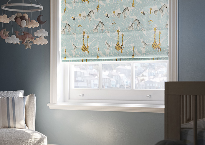 Wild Thing, Powder Blue - Twist&Fit Roman Blind - Image 5